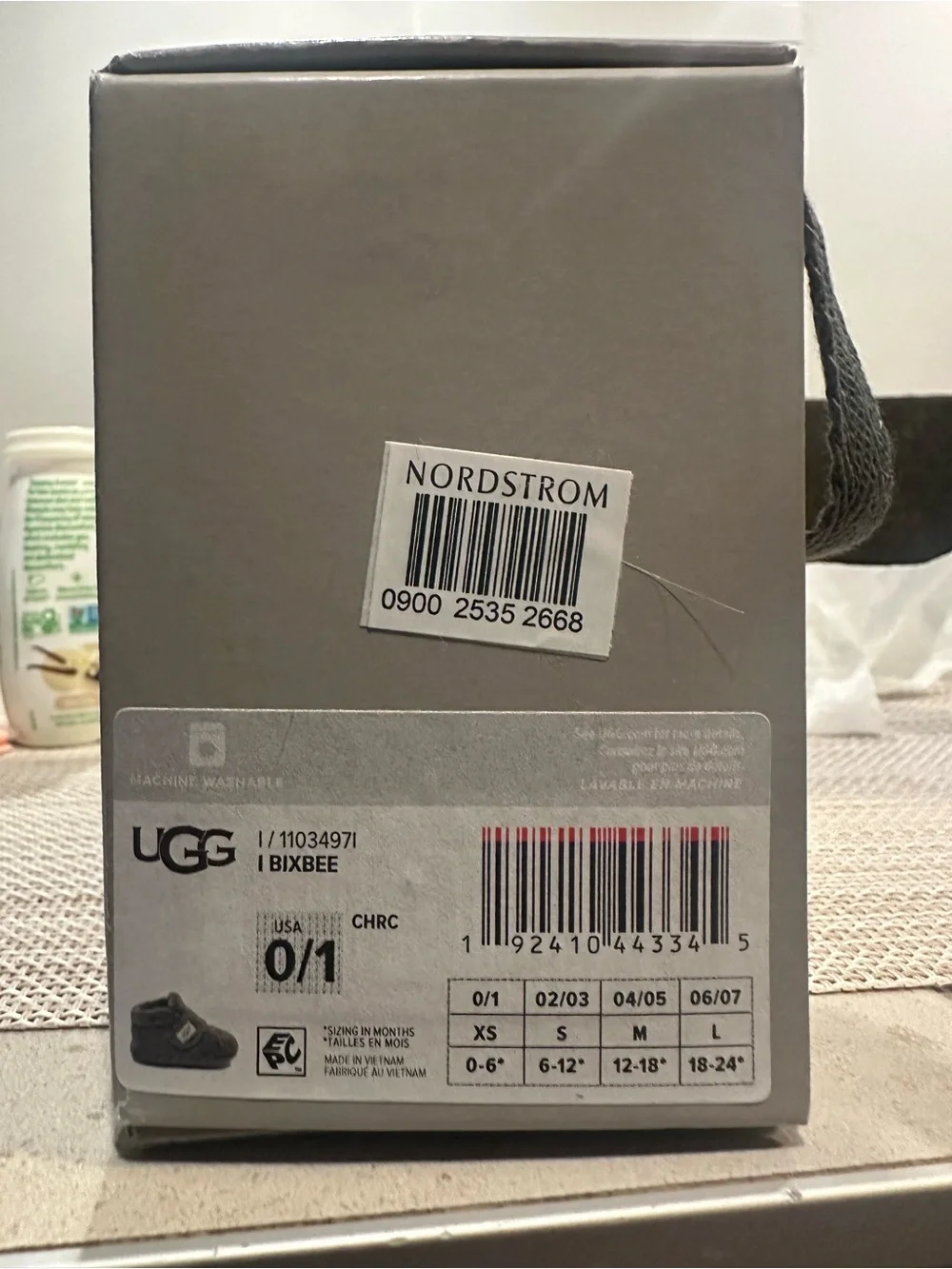 UGG Bixbee Baby Size 0/1 (0-6 Months)  Charcoal Brand New MSRP $50
